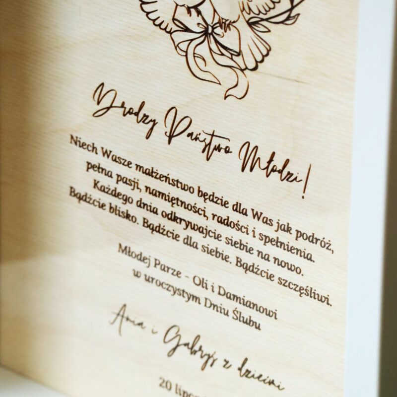 Ramka pamiątkowa dla Nowożeńców Gołębie