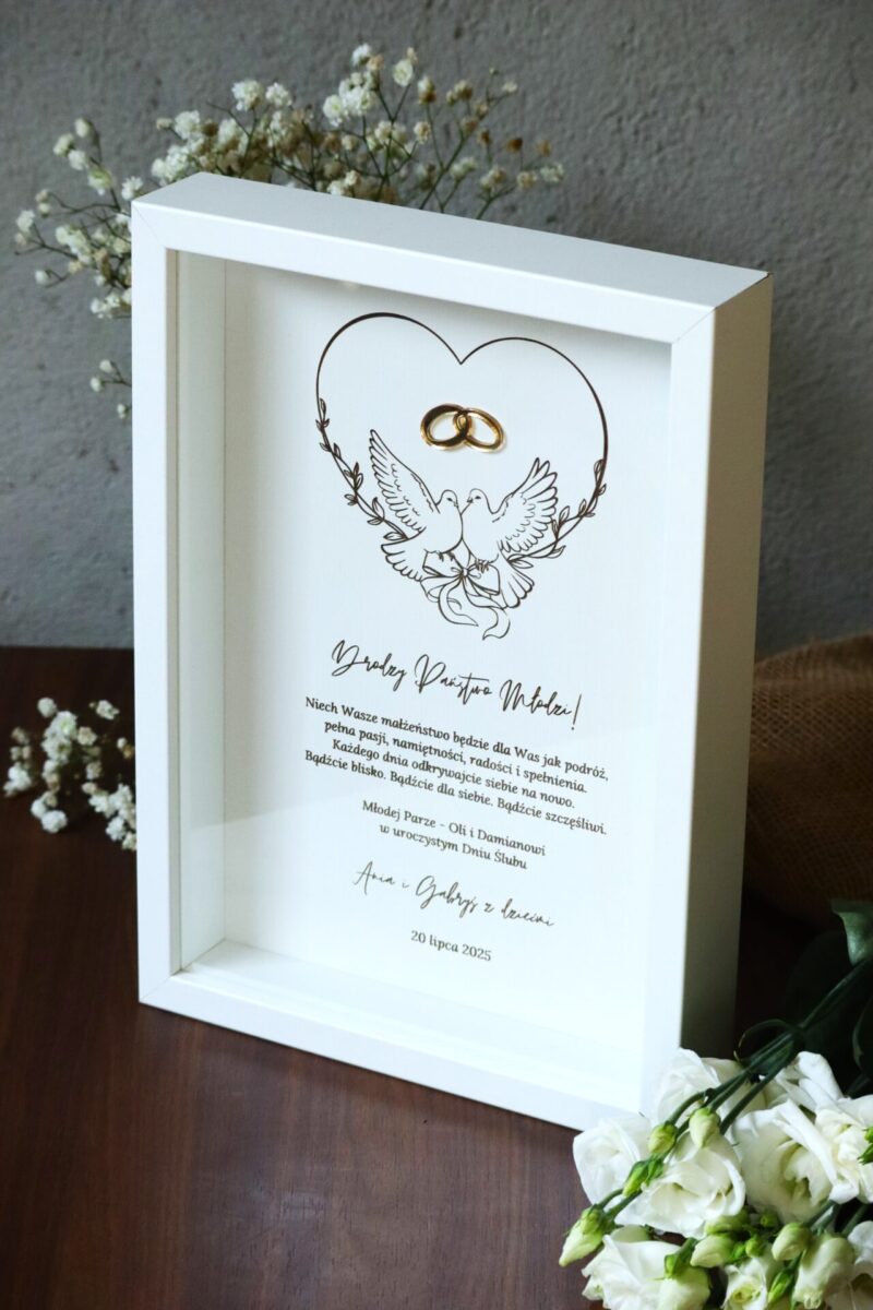Ramka pamiątkowa dla Nowożeńców Gołębie