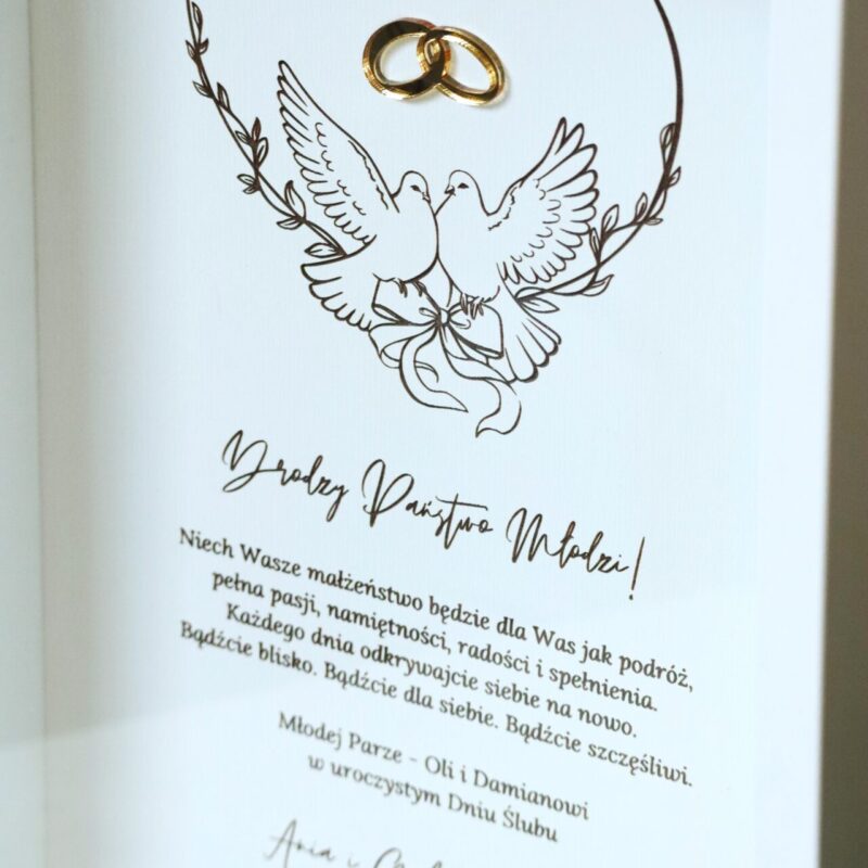 Ramka pamiątkowa dla Nowożeńców Gołębie