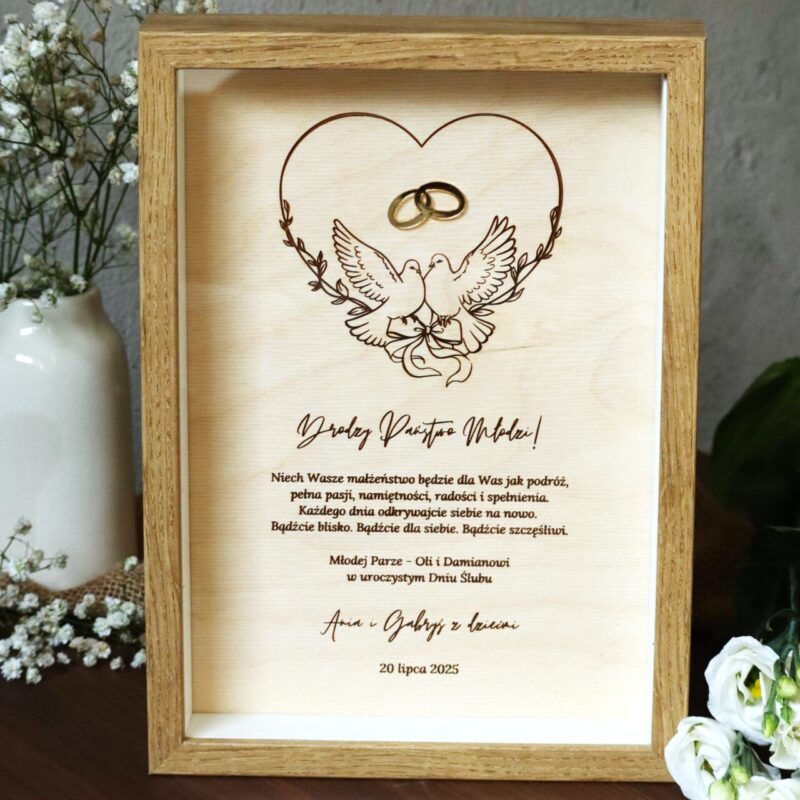 Ramka pamiątkowa dla Nowożeńców Gołębie