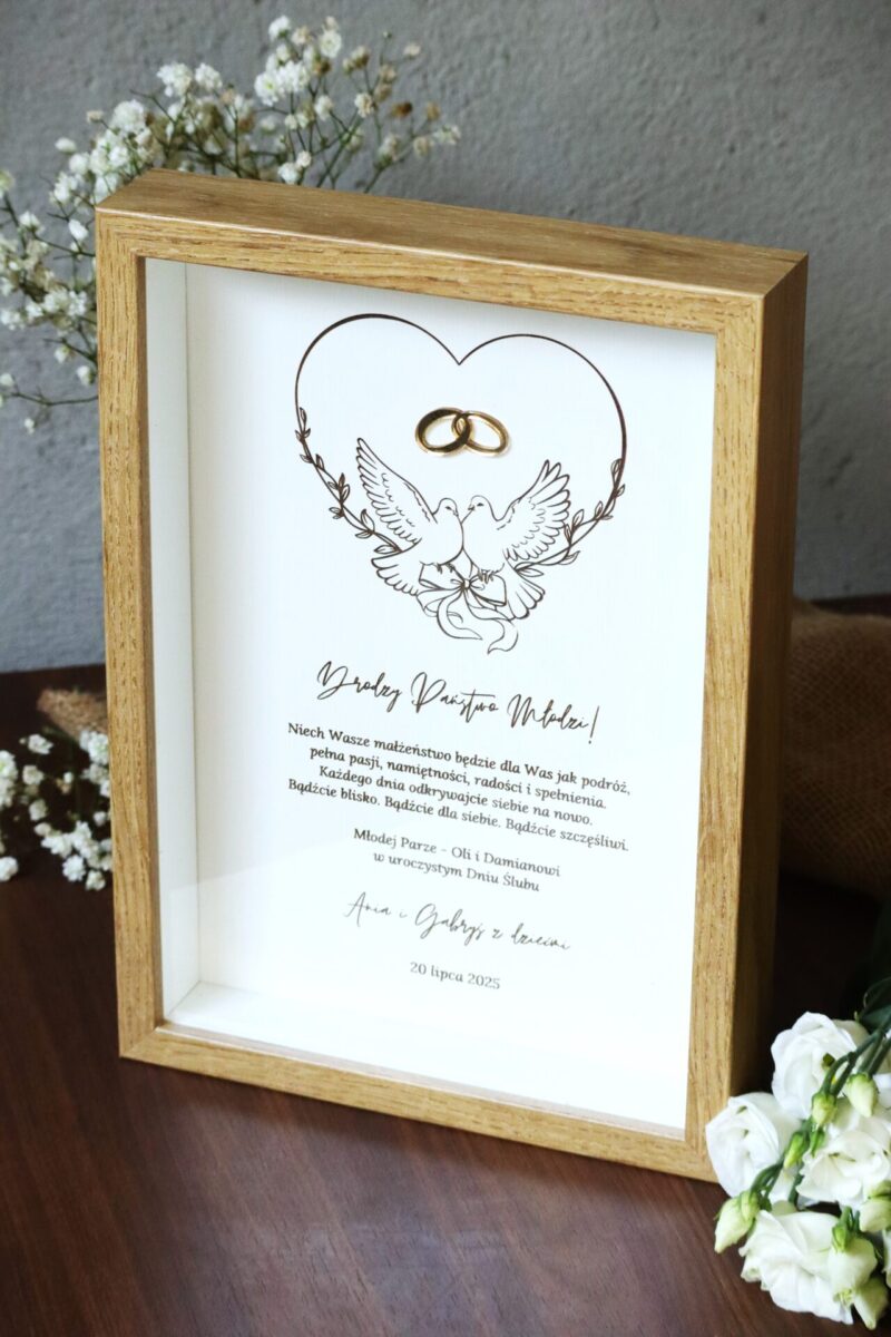 Ramka pamiątkowa dla Nowożeńców Gołębie