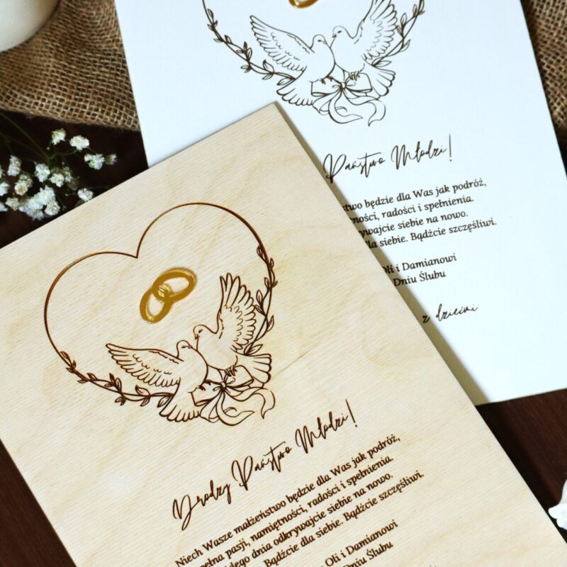 Ramka pamiątkowa dla Nowożeńców Gołębie