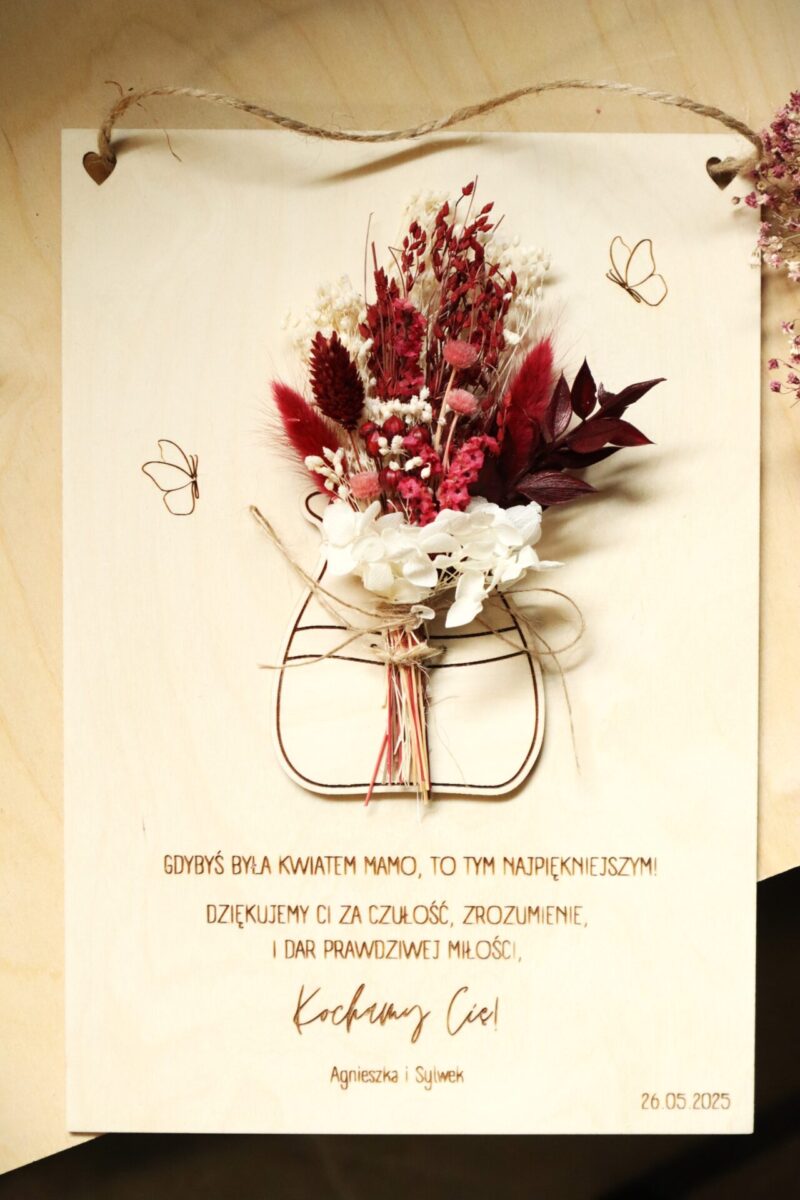 Obraz z wazonem i kwiatami dla Mamy
