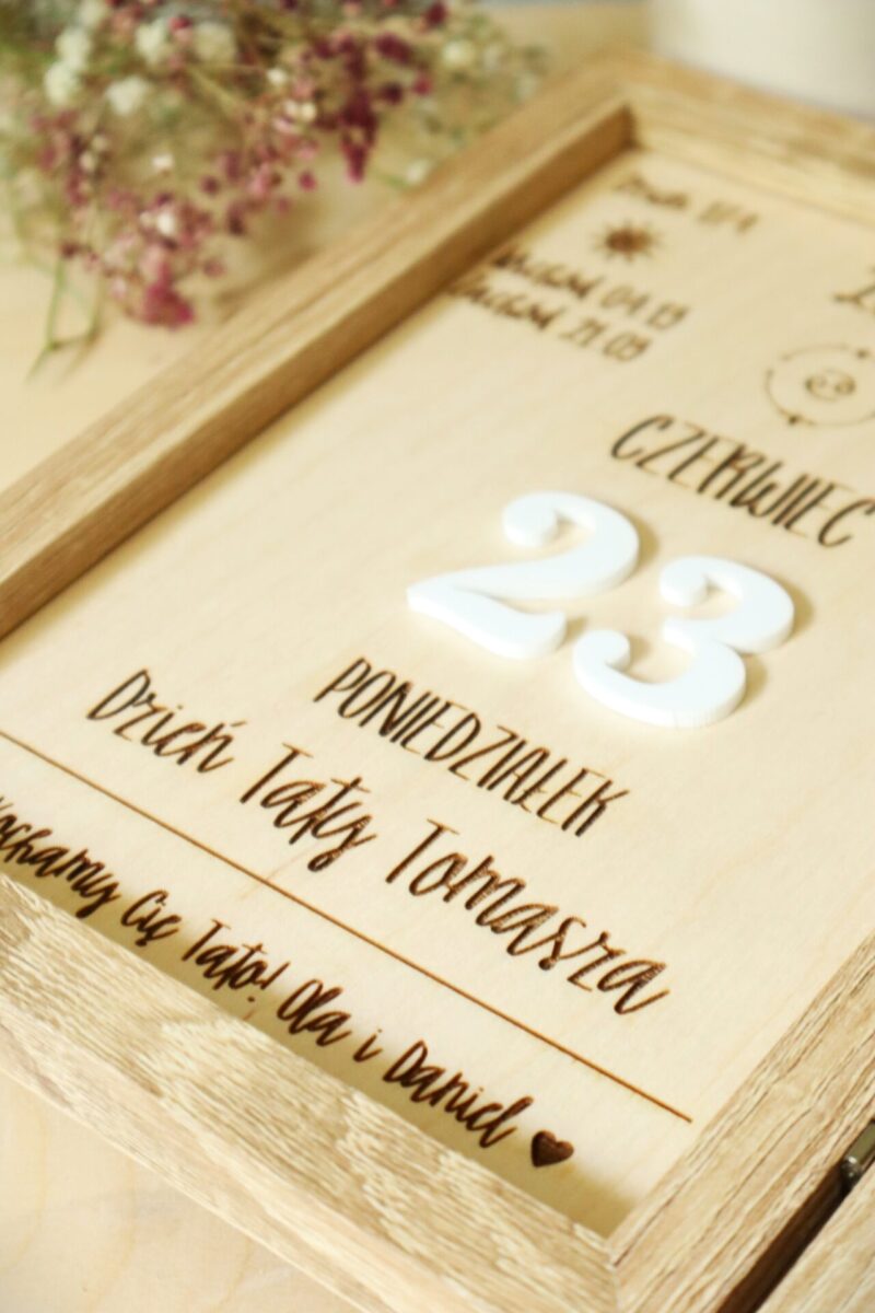 Podwójna ramka dla Taty z kartką kalendarza