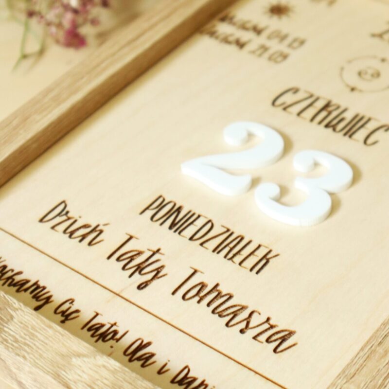 Podwójna ramka dla Taty z kartką kalendarza