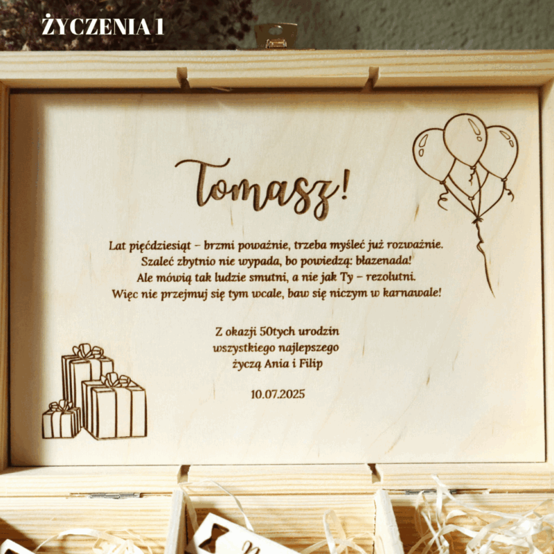 Pudełko urodzinowe z przegródkami