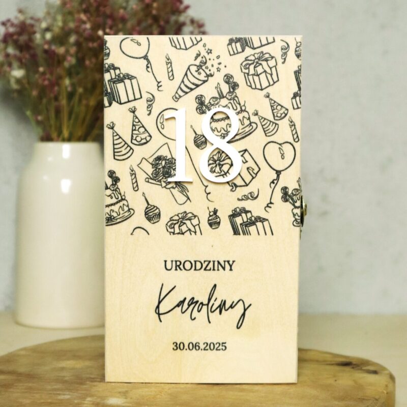 Pudełko urodzinowe na banknoty