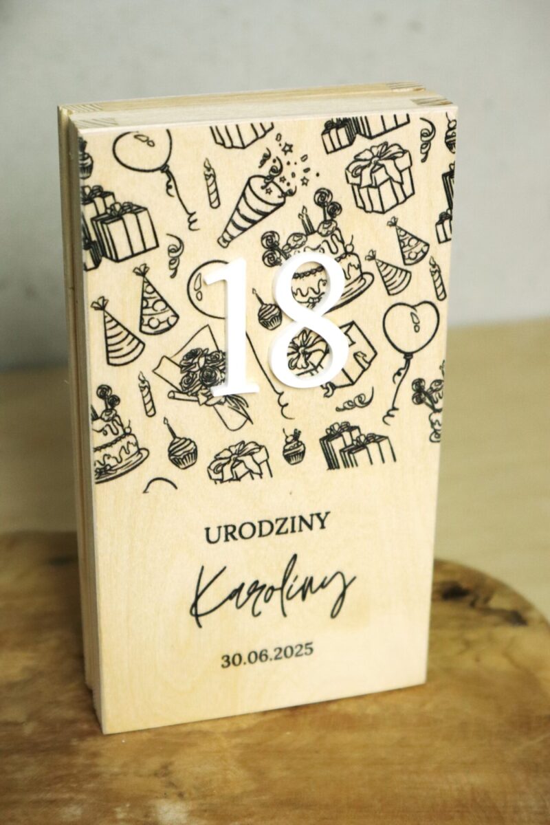 Pudełko urodzinowe na banknoty