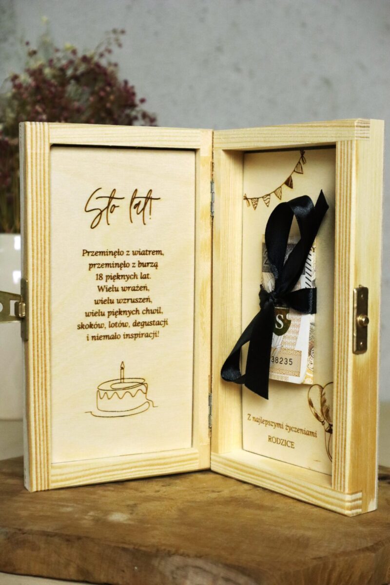 Pudełko urodzinowe na banknoty KOLOR