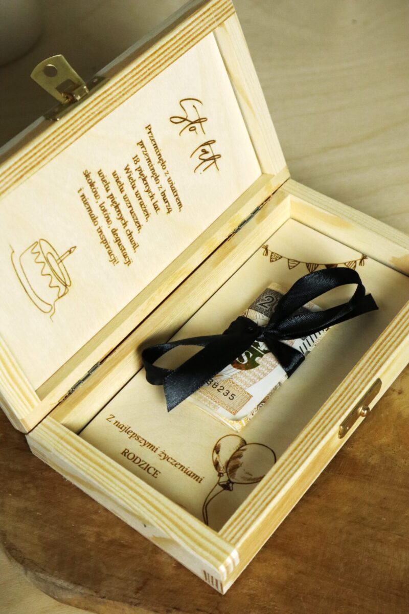 Pudełko urodzinowe na banknoty KOLOR