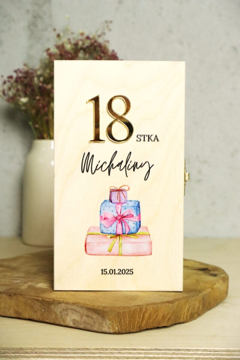 Pudełko urodzinowe na banknoty KOLOR