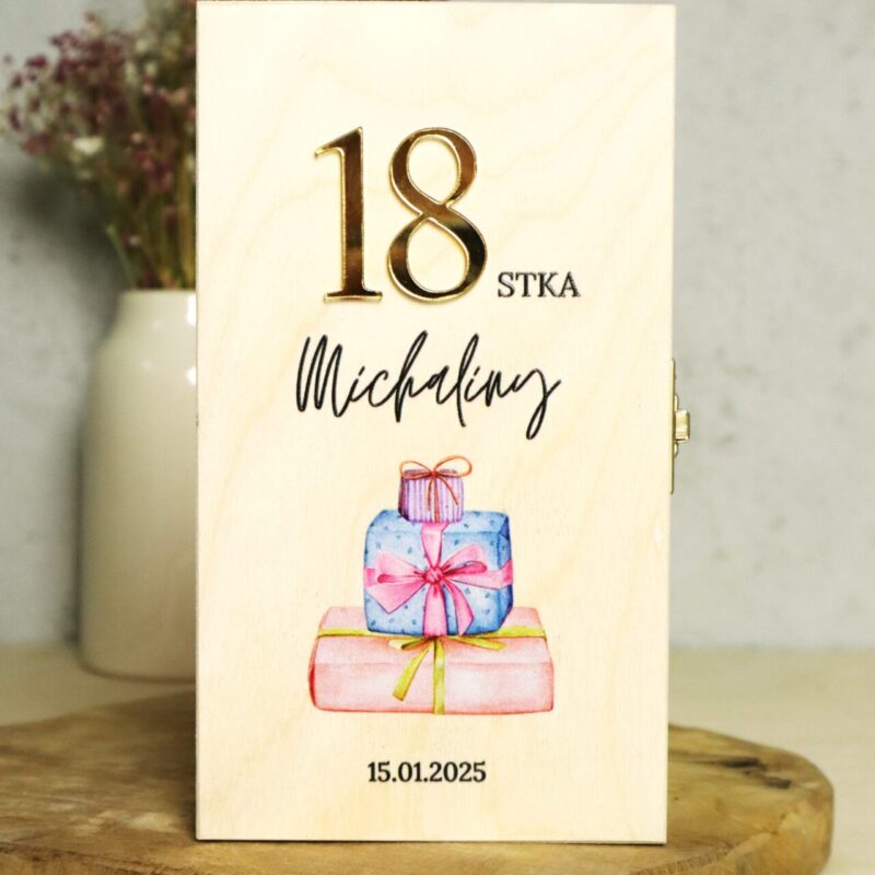 Pudełko urodzinowe na banknoty KOLOR