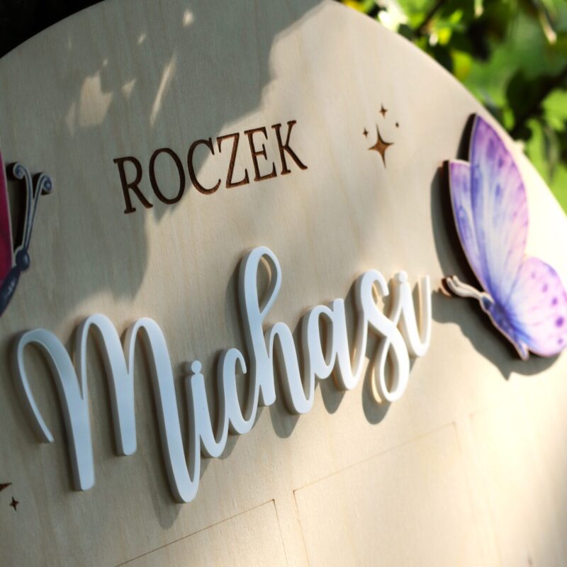 Półokrągła tablica roczkowa Motylki