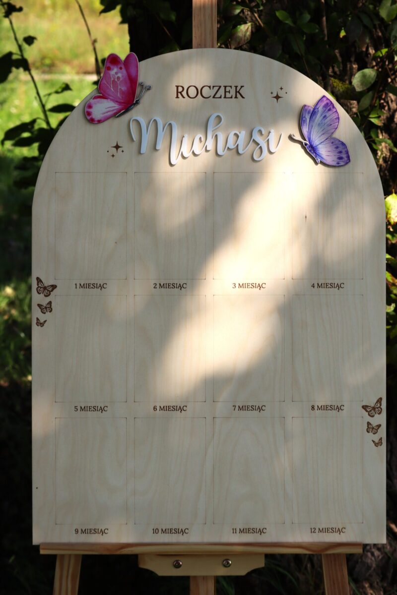 Półokrągła tablica roczkowa Motylki