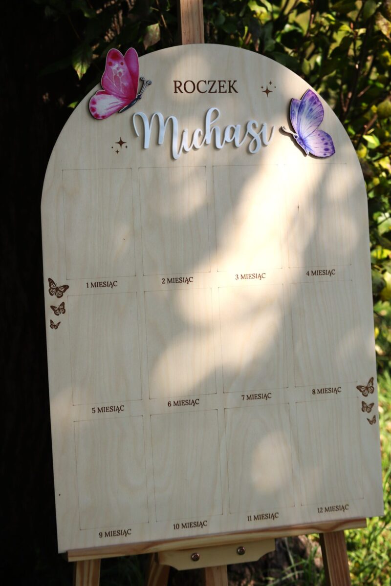 Półokrągła tablica roczkowa Motylki