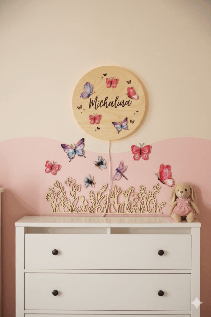 Lampka z imieniem Motylki