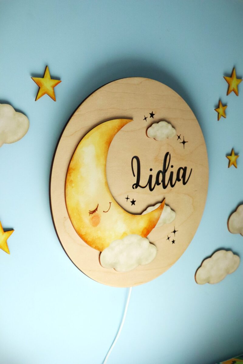 Lampka z imieniem Księżyc