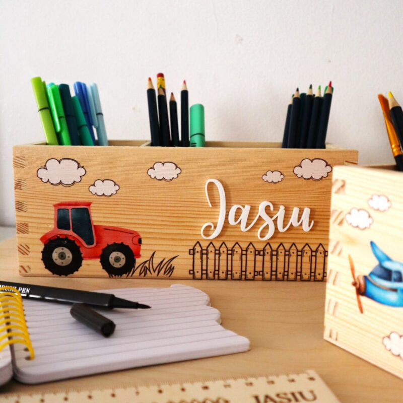 Zestaw organizerów na biurko z imieniem Pojazdy