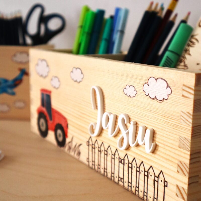 Zestaw organizerów na biurko z imieniem Pojazdy