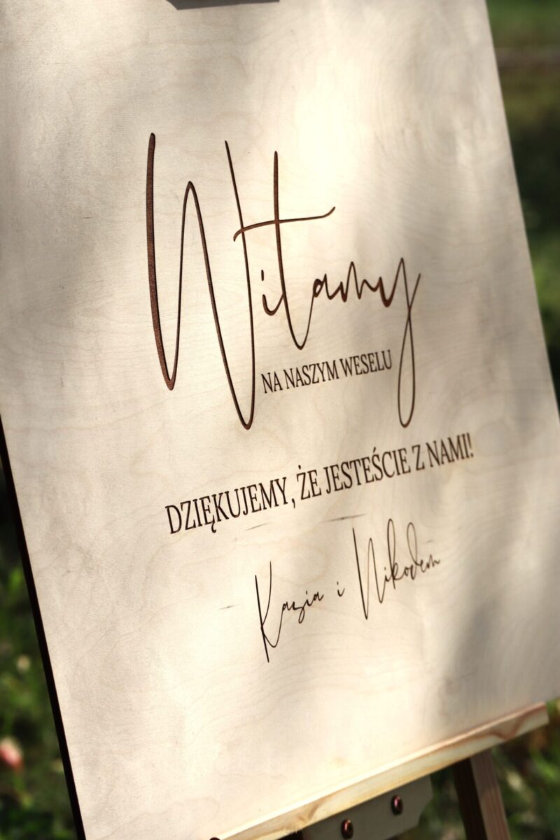 Weselna tablica powitalna