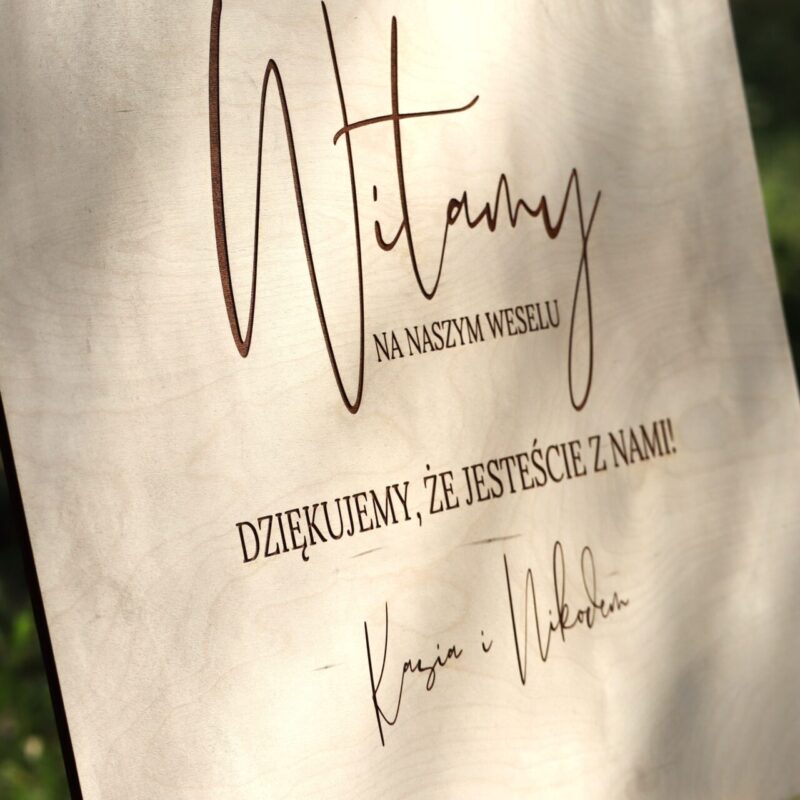 Weselna tablica powitalna