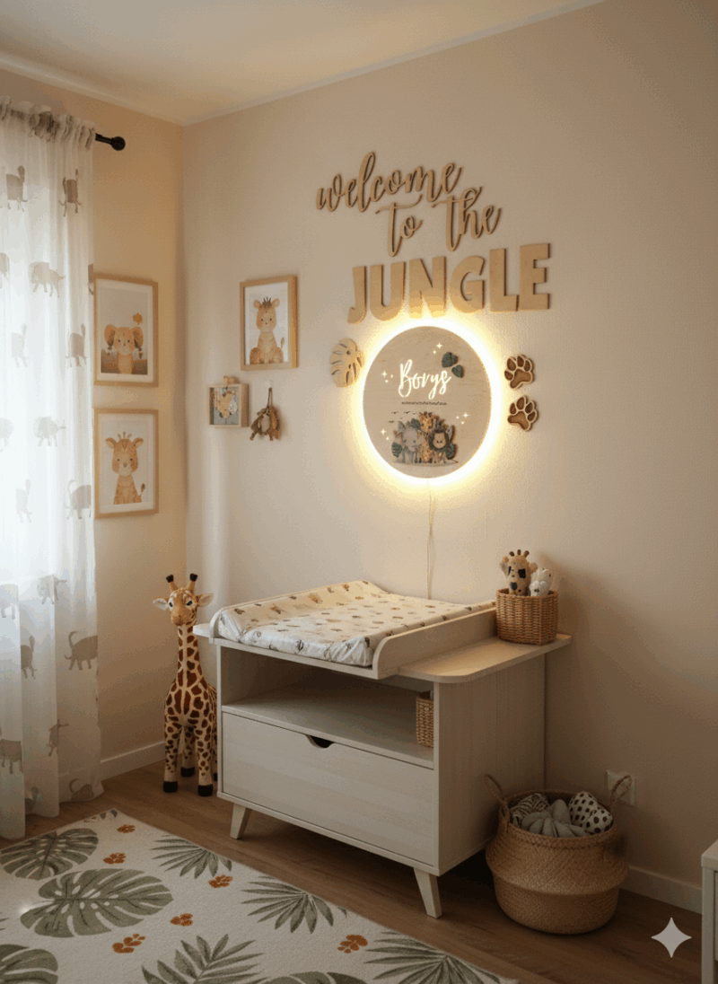 Lampka z imieniem Safari