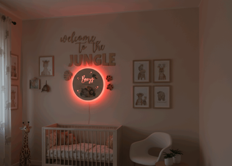 Lampka z imieniem Safari