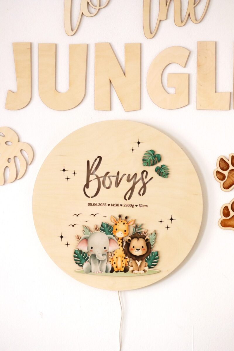 Lampka z imieniem Safari