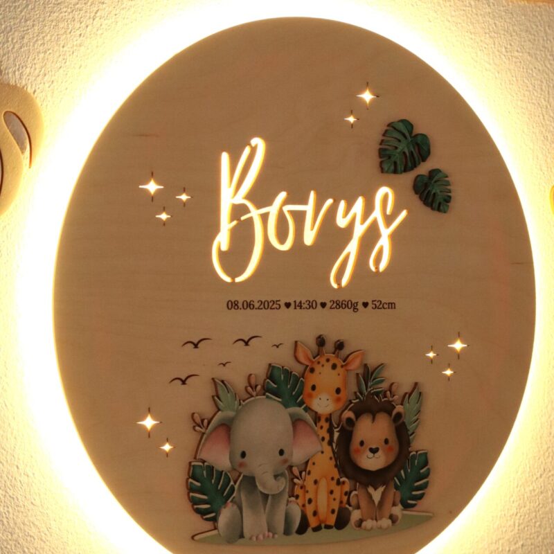 Lampka z imieniem Safari