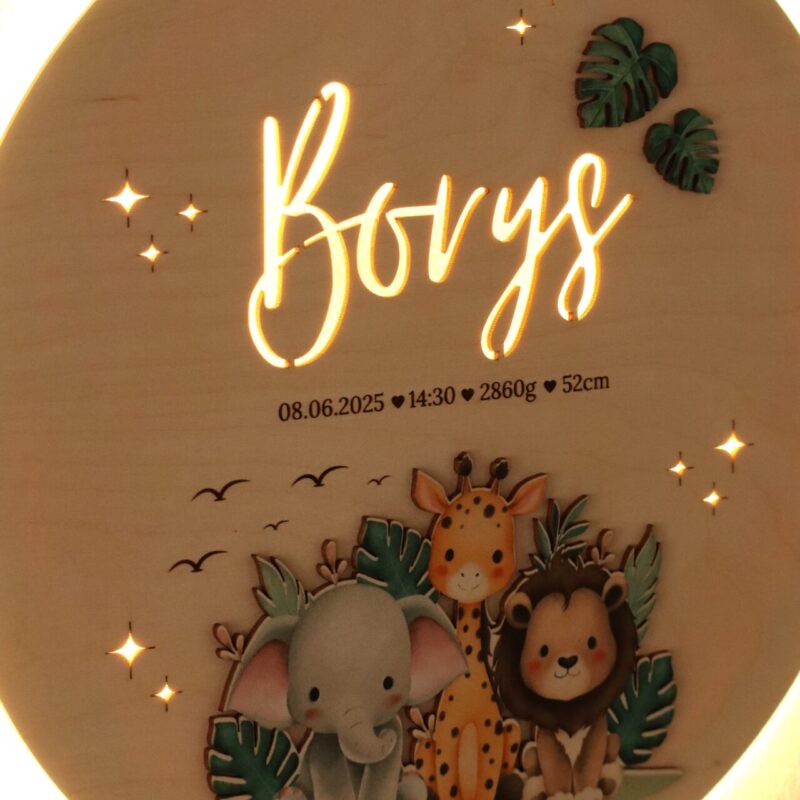 Lampka z imieniem Safari