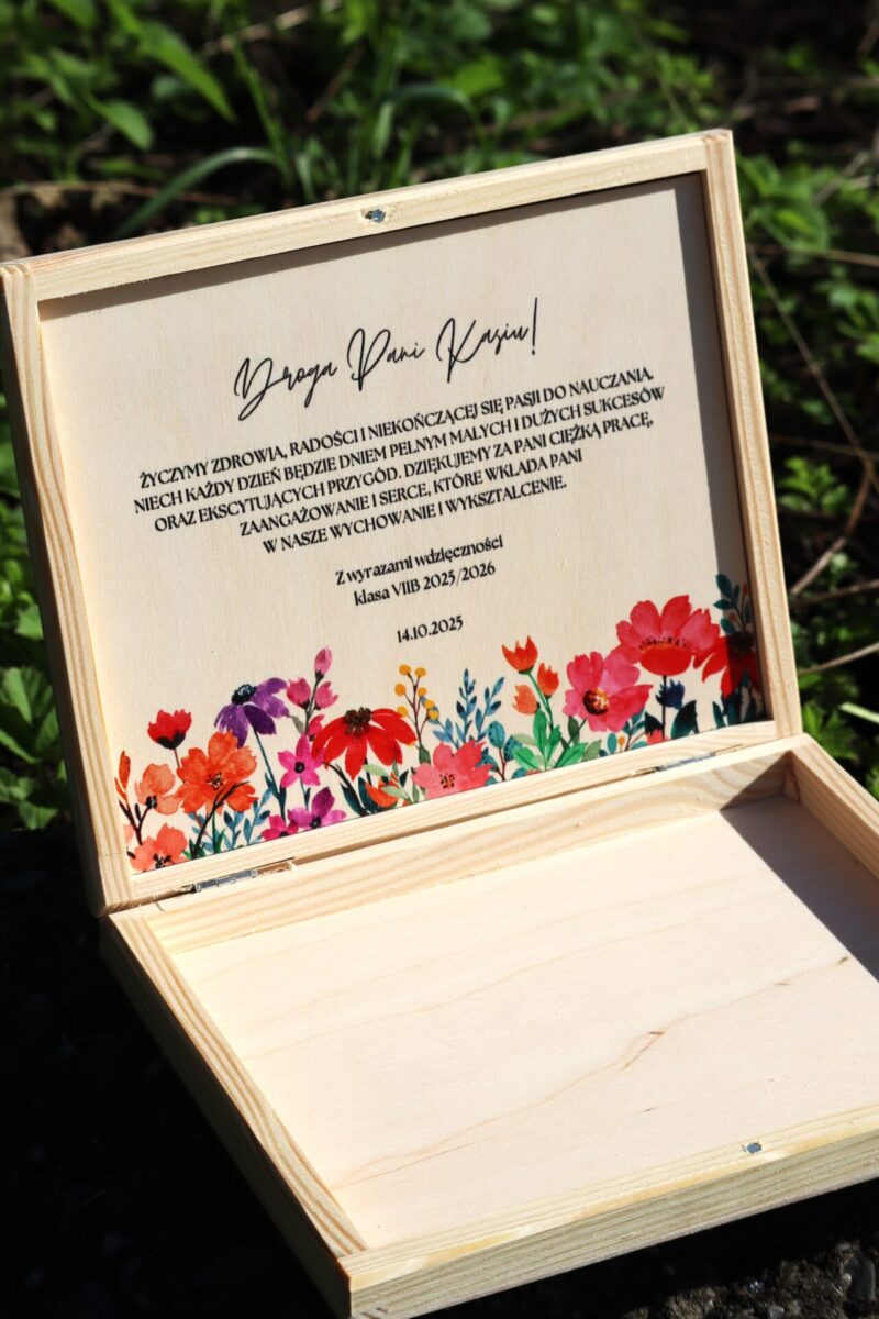 Pudełko dla nauczyciela na czekoladki Merci