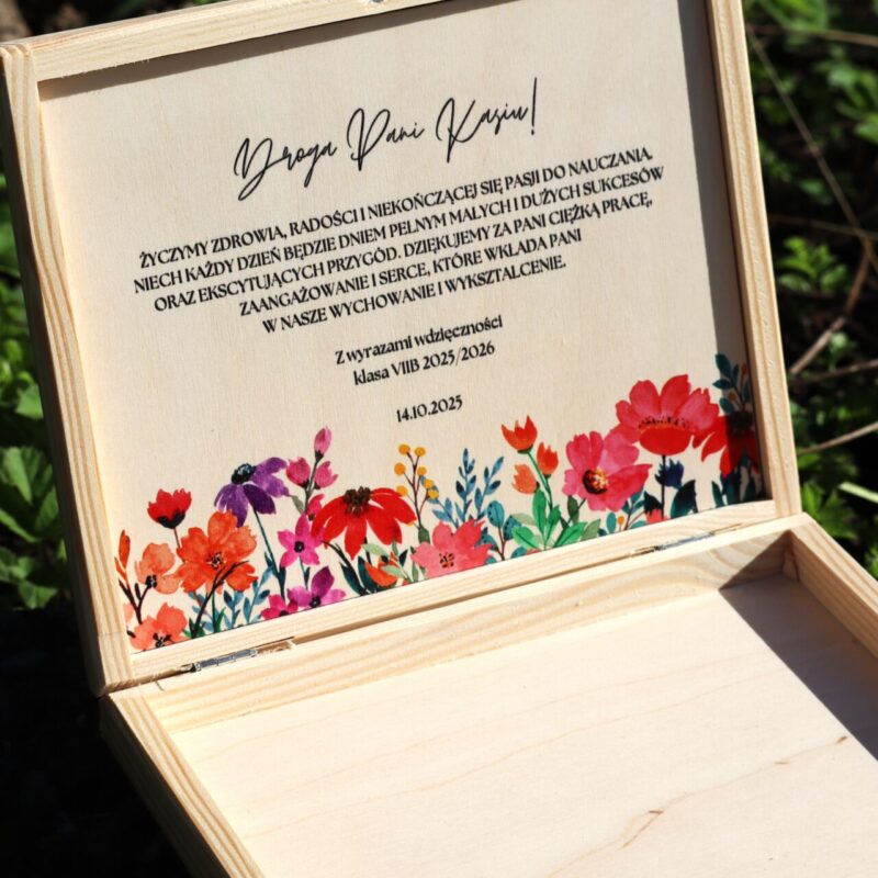 Pudełko dla nauczyciela na czekoladki Merci