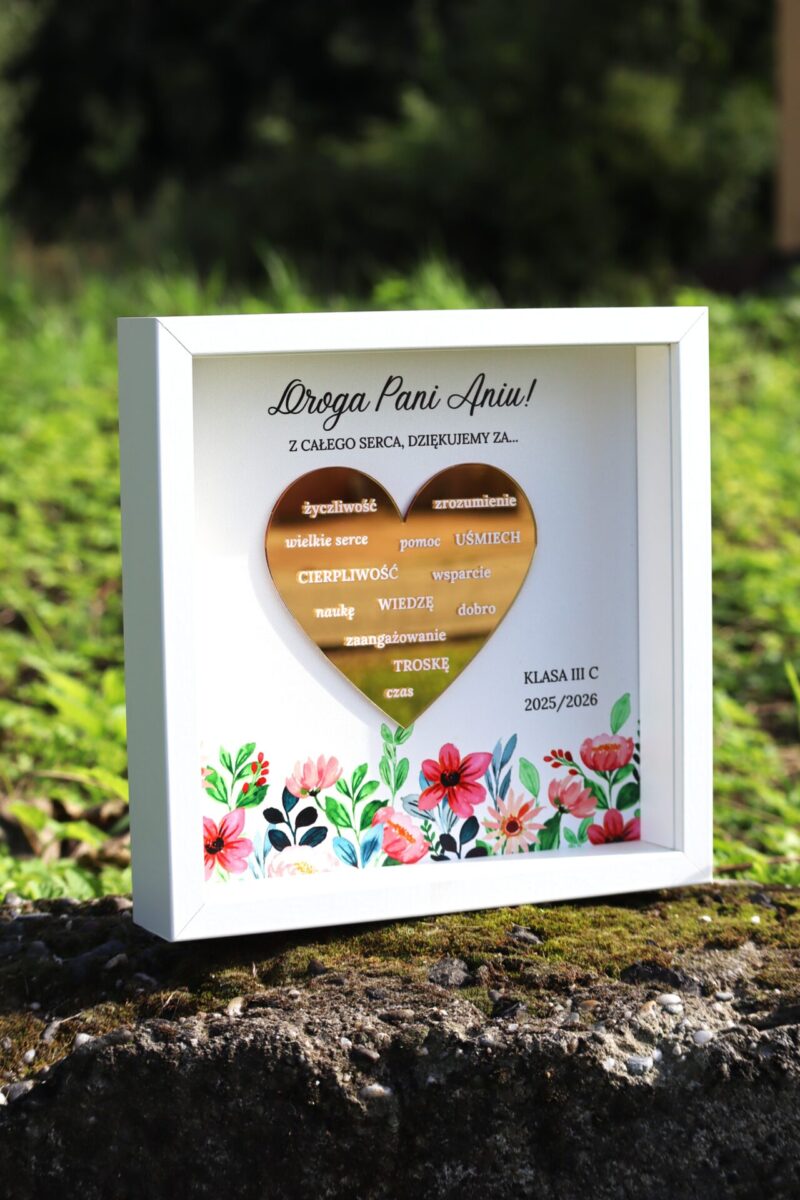 Ramka z podziękowaniami na zakończenie roku dla nauczyciela