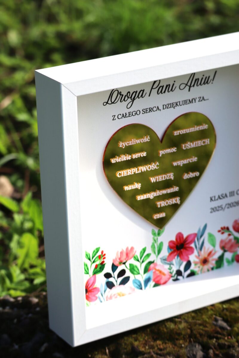 Ramka z podziękowaniami na zakończenie roku dla nauczyciela