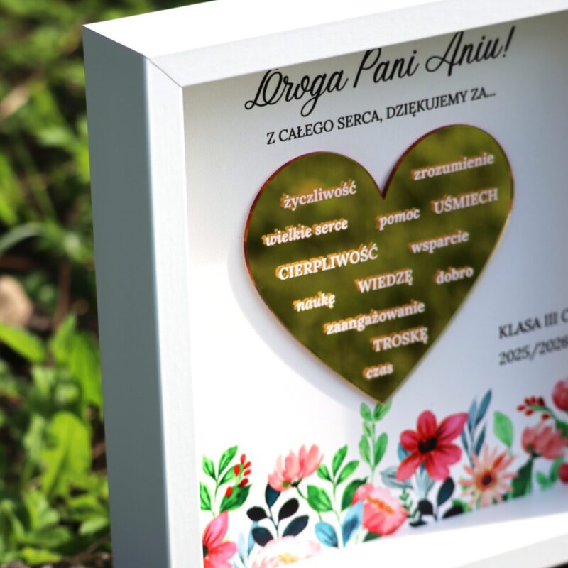 Ramka z podziękowaniami na zakończenie roku dla nauczyciela