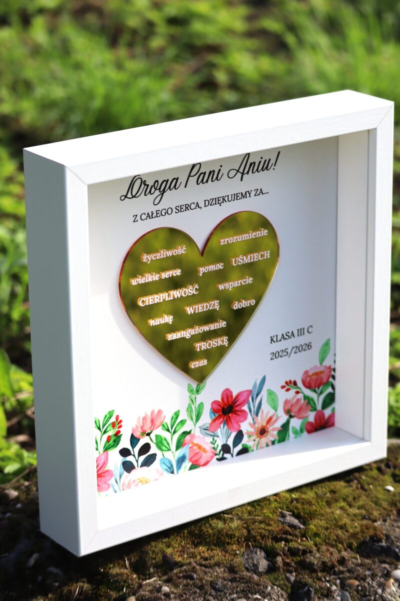 Ramka z podziękowaniami na zakończenie roku dla nauczyciela