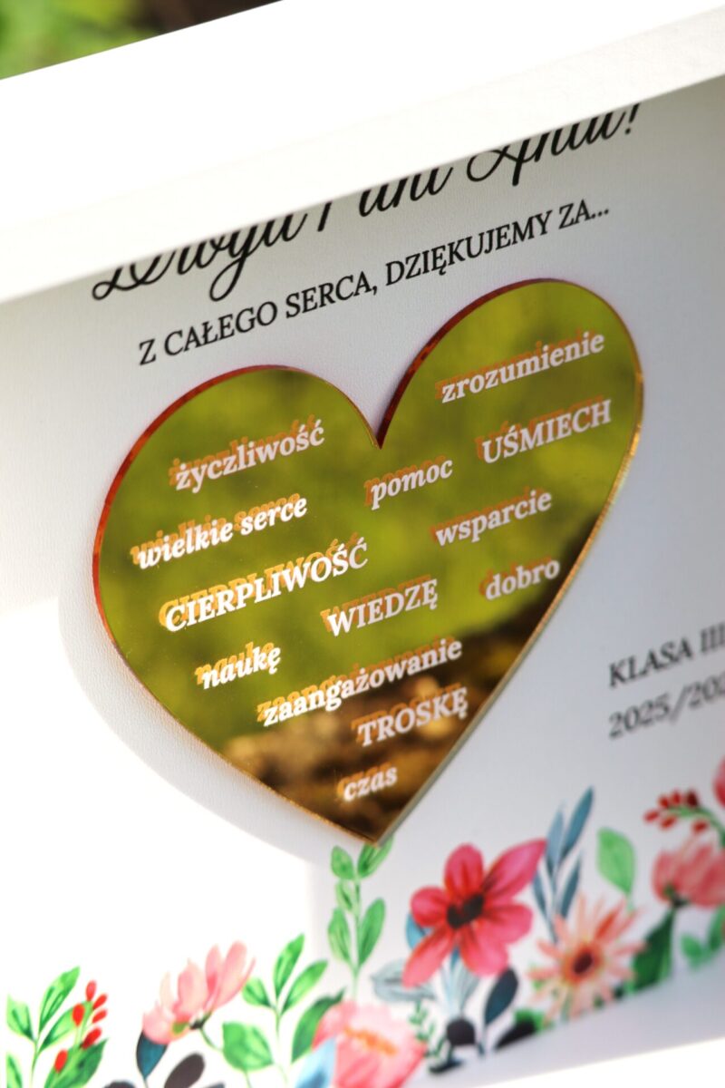 Ramka z podziękowaniami na zakończenie roku dla nauczyciela