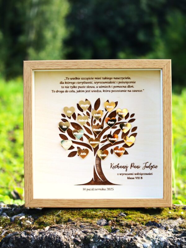 Ramka dla nauczyciela Drzewo z imionami