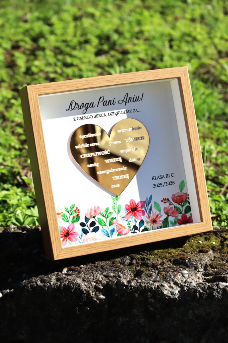 Ramka z podziękowaniami na zakończenie roku dla nauczyciela