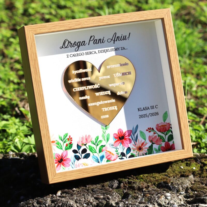 Ramka z podziękowaniami na zakończenie roku dla nauczyciela