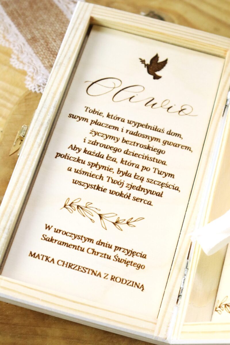 Zestaw na Chrzest lub Komunię z ramką z aniołkiem i pudełkiem na banknoty Dziewczynka
