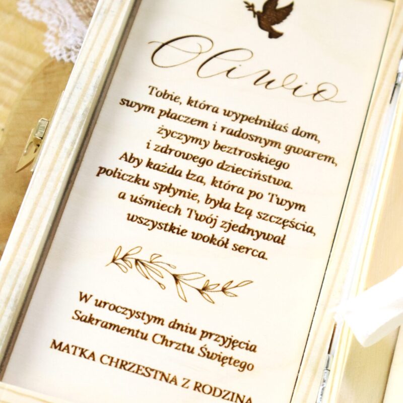 Zestaw na Chrzest lub Komunię z ramką z aniołkiem i pudełkiem na banknoty Dziewczynka