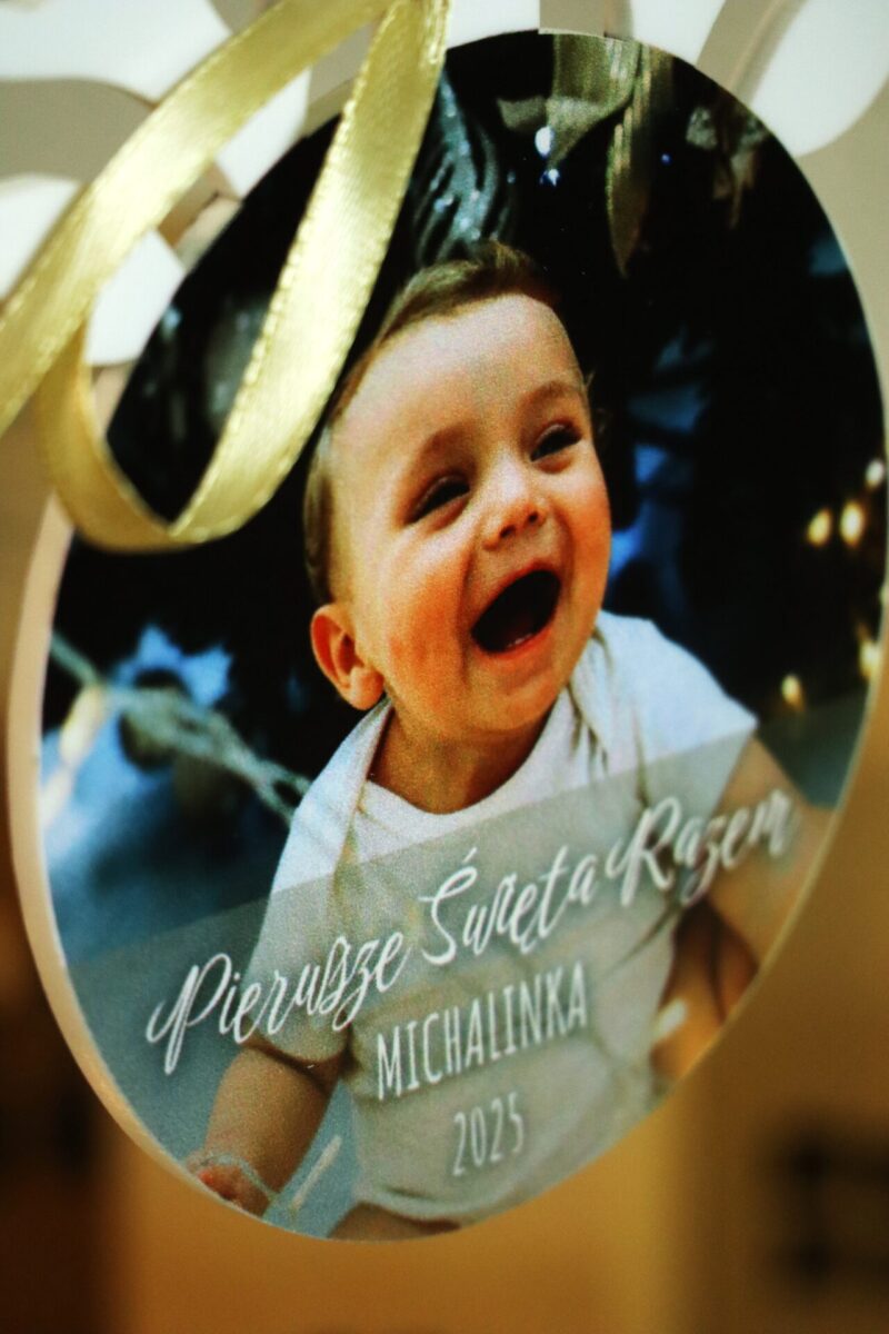 Duża bombka renifer ze zdjęciem