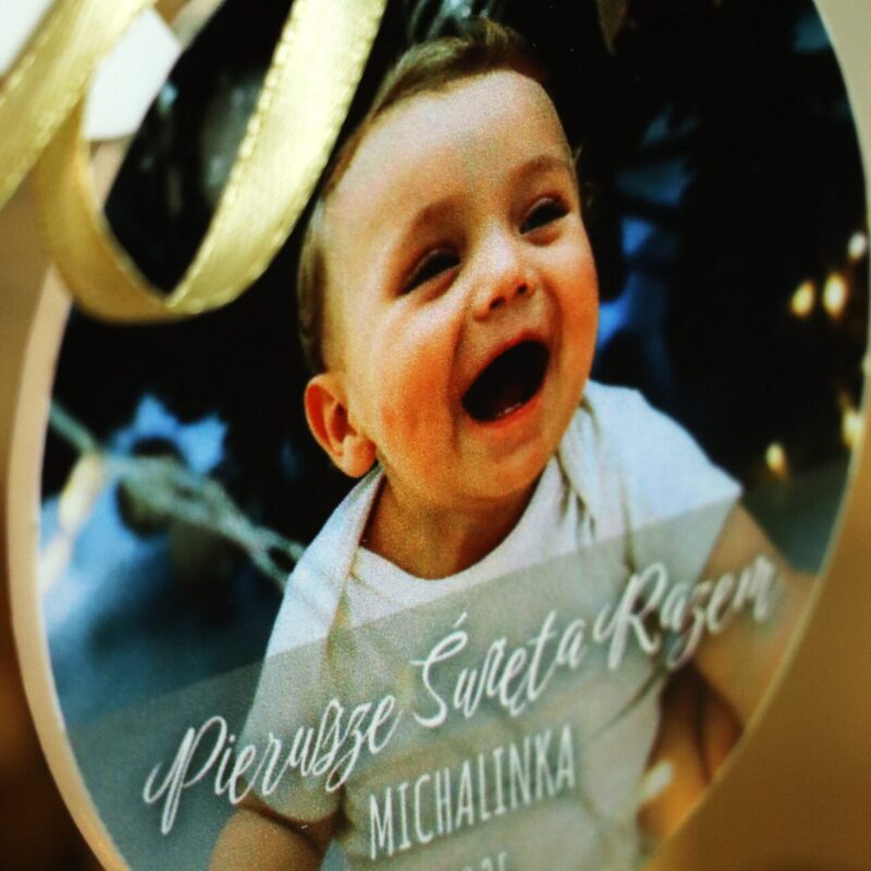 Duża bombka renifer ze zdjęciem