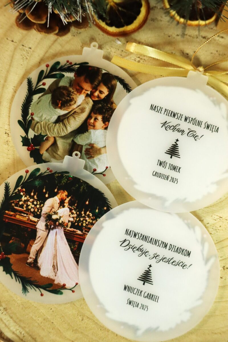 Dwustronna bombka ze zdjęciem