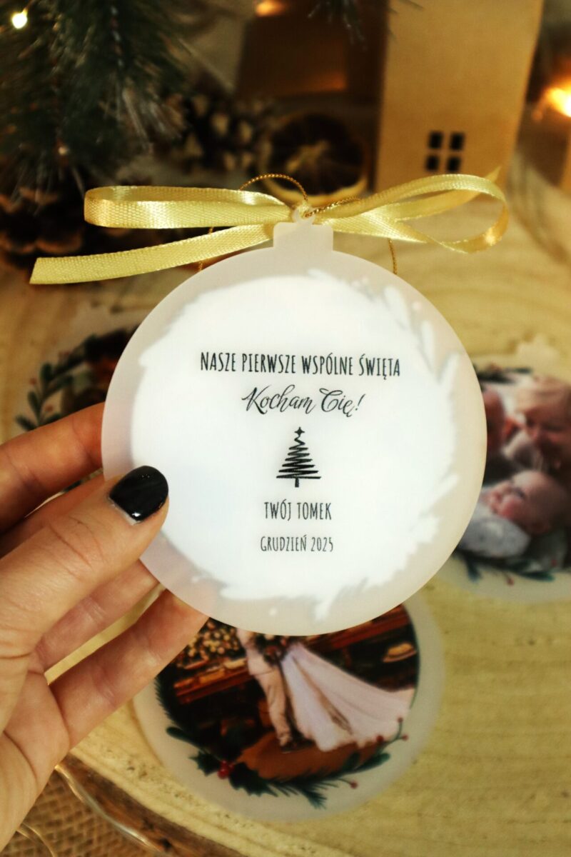 Dwustronna bombka ze zdjęciem