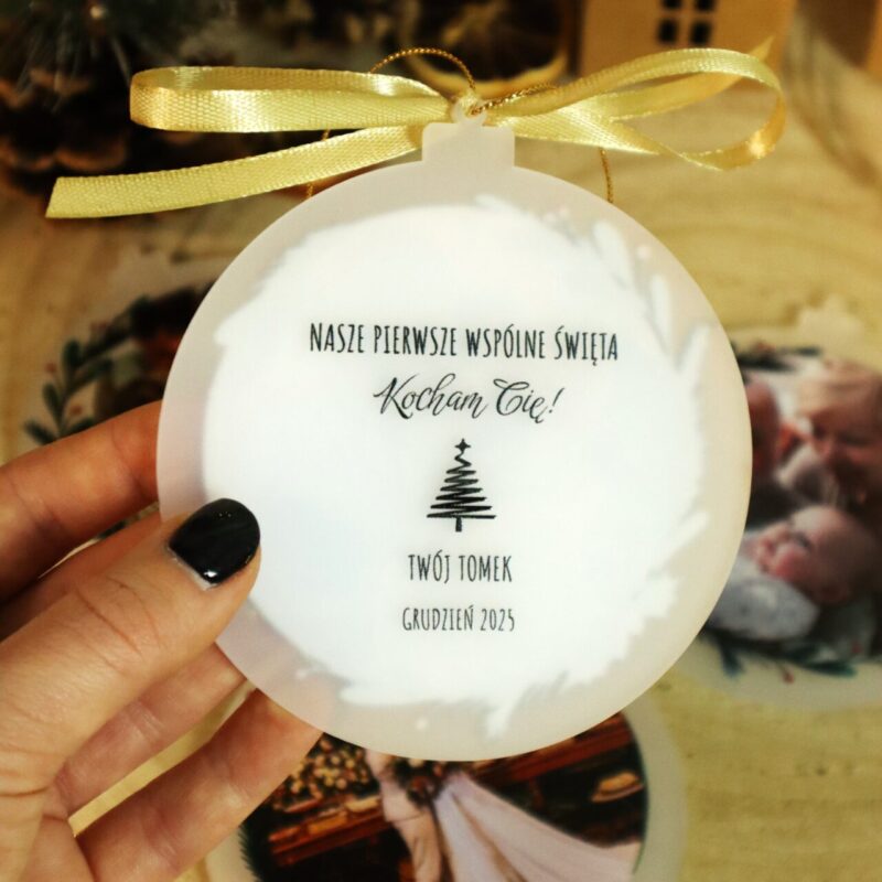 Dwustronna bombka ze zdjęciem