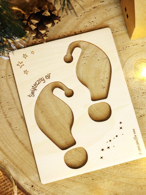 Drewniany szablon do odcisków świątecznego elfa