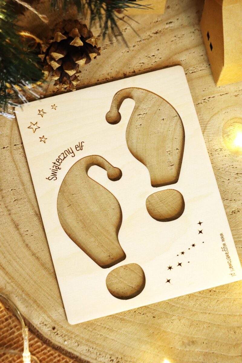 Drewniany szablon do odcisków świątecznego elfa