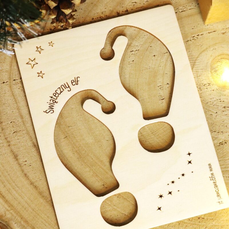 Drewniany szablon do odcisków świątecznego elfa